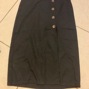 urban outfitters, linen skirt with high side slit